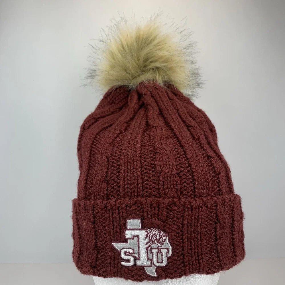 TSU Texas Southern University Toboggan Beanie OSFM Winter Pom Knit Hat Cap